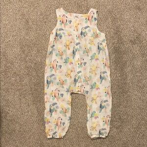 Angel Dear Cream and Blue Bodysuit with Whimsical Print